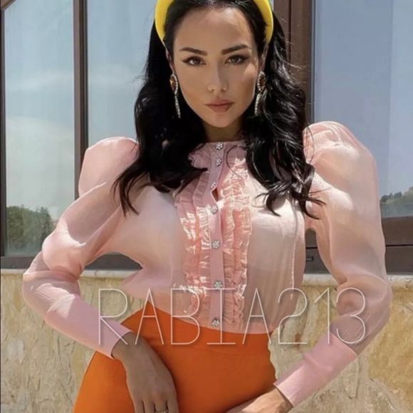 Zara Pink Ruffled Sweater - Picture 2 of 7